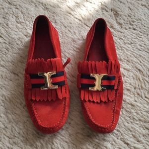 Tory Burch Fringed Moccasins in Red - Size 39 / 9